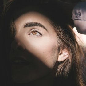 woman looking up
